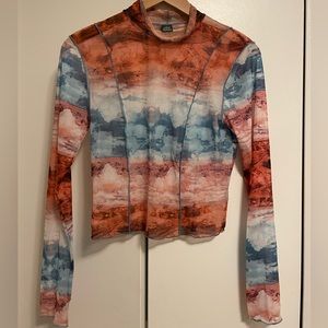 Mesh long sleeve top